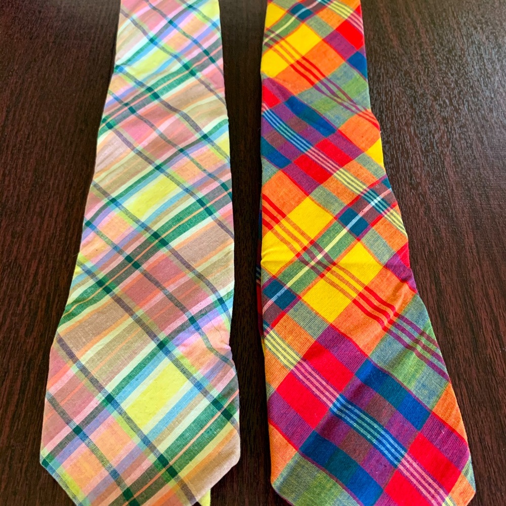 Two summer plaid ties.